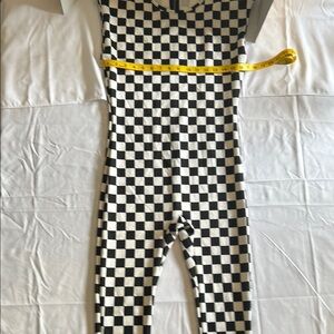 Topia Black and White Checkerboard Jumpsuit with Bold Design